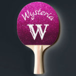 Hot Pink Glitter Ombre Sparkles Monogram Glam Ping Pong Paddle<br><div class="desc">Faux glitter ombre sparkles behind bold monogram and name templates.</div>