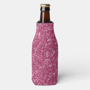 Hot Pink Glitter Printed Bottle Cooler