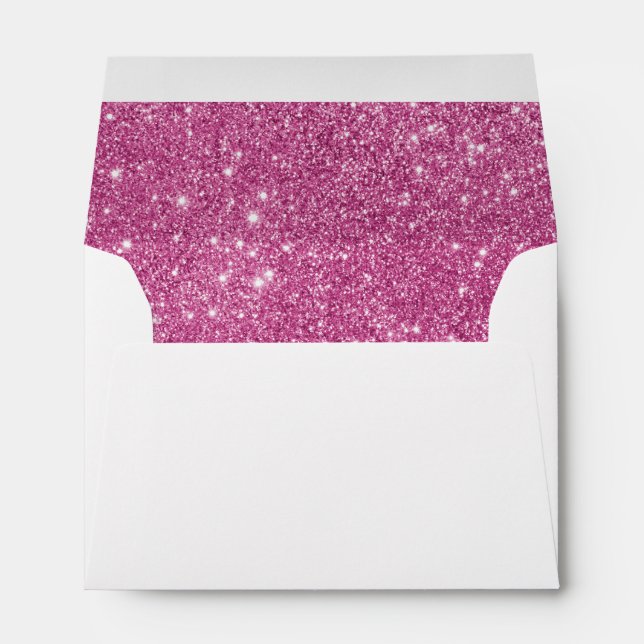 Hot Pink Glitter Sparkles Envelopes (Back (Bottom))
