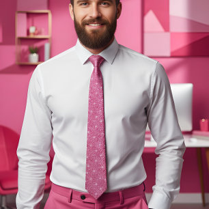 Hot Pink Glitter Sparkles Neck Tie