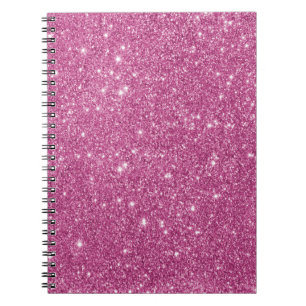 Hot Pink Glitter Sparkles Spiral Notebook