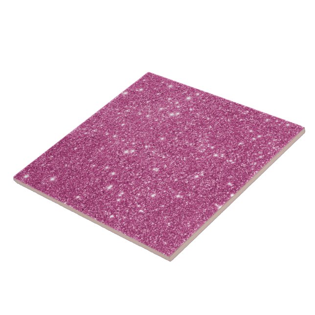 Hot Pink Glitter Sparkles Tile (Side)