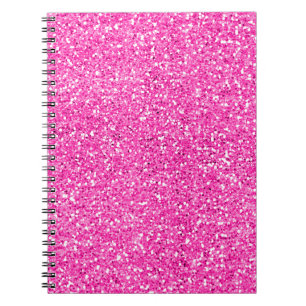 Hot Pink Glitter Spiral Notebook