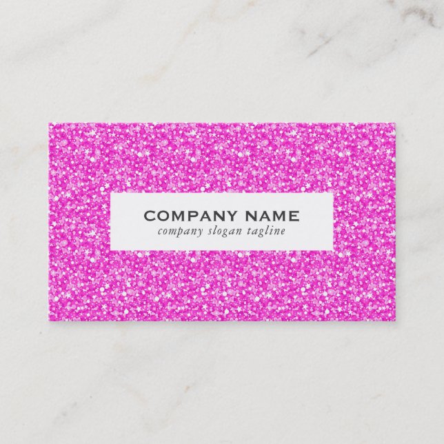 Hot Pink Glitter Texture Print Business Card (Front)