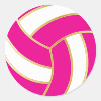 Hot Pink, Gold and White Volleyball