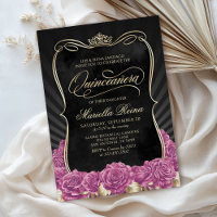 Hot Pink Gold Black Quinceañera