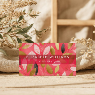 Hot Pink Gold Coral Boho Modern Botanical