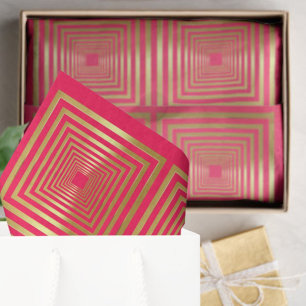 Hot pink gold gift wrapping Tissue Paper