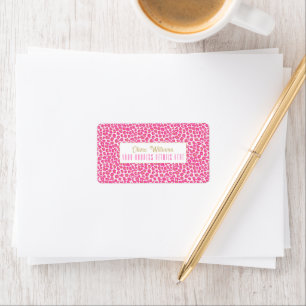 Hot Pink Gold Leopard Pattern Label