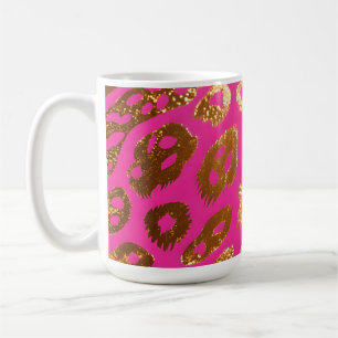 Hot Pink Gold Leopard Print Glam Coffee Mug