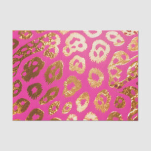 Hot Pink Gold Leopard Print Glam Tissue Paper