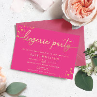 Hot Pink Gold Lingerie Party Bridal Shower