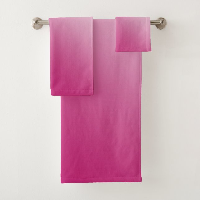 Hot Pink Gradient Bath Towel Set (Insitu)