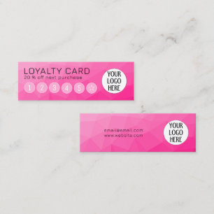 Hot pink Gradient Geometric Mesh Custom Logo Loyalty Card