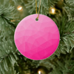 Hot pink Gradient Geometric Mesh Pattern Ceramic Tree Decoration<br><div class="desc">Hot pink Gradient Geometric Mesh Pattern Ceramic Christmas tree Ornament. Elegant and cool Triangle geometric mesh with hot pink gradient for ladies.</div>