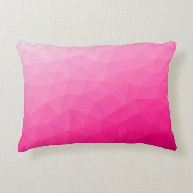 Hot pink Gradient Geometric Mesh Pattern Decorative Cushion (Front)