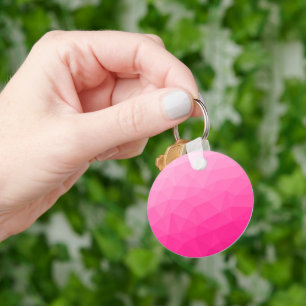 Hot pink Gradient Geometric Mesh Pattern Key Ring