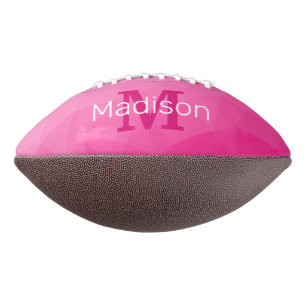 Hot pink Gradient Geometric Mesh Pattern Monogram Football