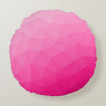 Hot pink Gradient Geometric Mesh Pattern Round Cushion<br><div class="desc">Elegant and cool Triangle geometric mesh with hot pink gradient for ladies.
pink,  hot pink,  mesh,  triangles,  pattern,  bright,   geometric,  cool,  pink mesh,  
gradient, 

geometry,  colourful,  colourful,  ,  pink geometric,  triangle</div>