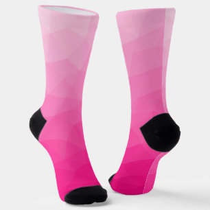 Hot pink Gradient Geometric Mesh Pattern Socks
