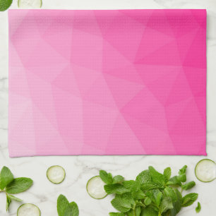 Hot pink Gradient Geometric Mesh Pattern Tea Towel