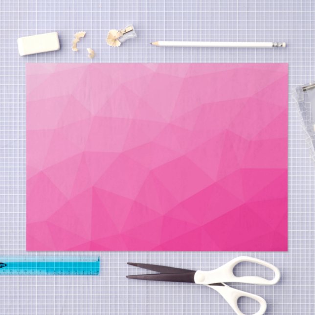 Hot pink Gradient Geometric Mesh Pattern Tissue Paper (Craft)