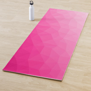 Hot pink Gradient Geometric Mesh Pattern Yoga Mat