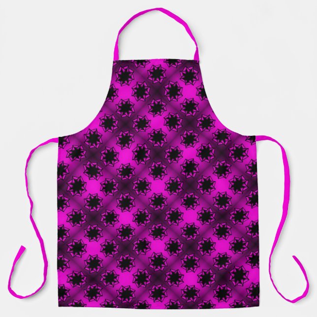 Hot Pink Gradient Star Bow Apron (Front)