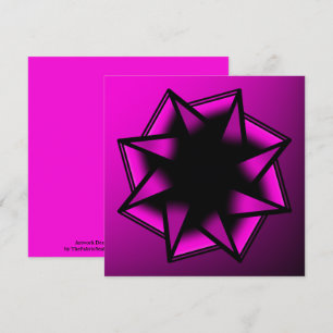 Hot Pink Gradient Star Bow Card
