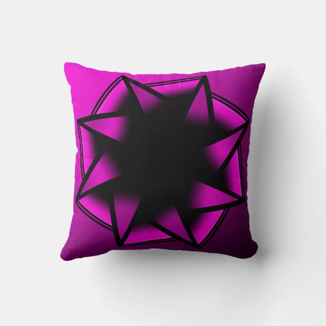 Hot Pink Gradient Star Bow Cushion (Back)