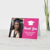 Hot Pink Graduate Photo Cute Folded Graduation