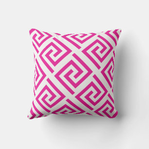 Hot Pink Greek Key Patterns Abstract Gift Favour Cushion