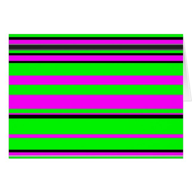 Hot Pink Green Black Colourful Stripe Pattern (Front Horizontal)