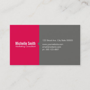 Hot Pink & Grey Business Card
