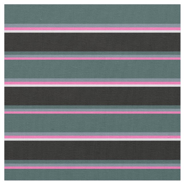 Hot Pink, Grey, Dark Slate Grey, Black & Lavender Fabric (Close Up)