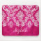 Hot Pink Grunge Damask Pattern Custom Text