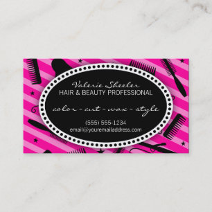 Hot Pink Hair & Beauty Appointment Card