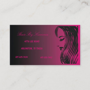 Hot Pink Hair, Nail, Make-up Business Card