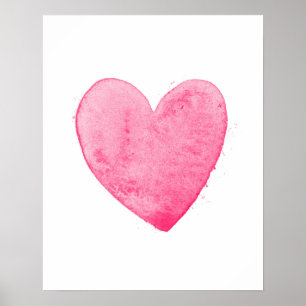 Hot Pink Heart Art Print