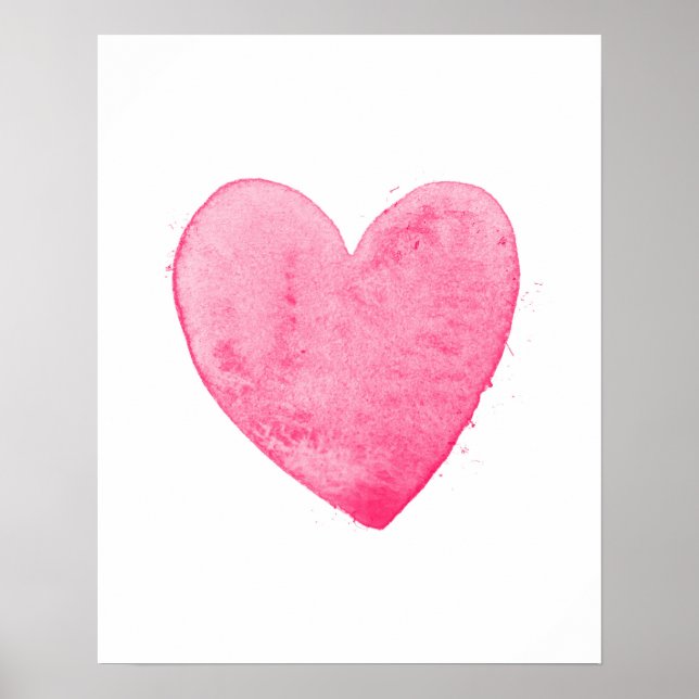 Hot Pink Heart Art Print (Front)