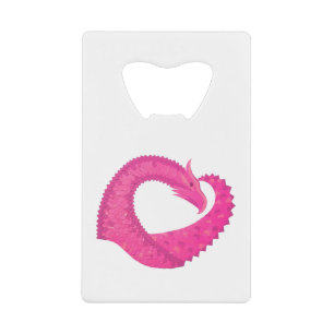 Hot pink heart dragon on white