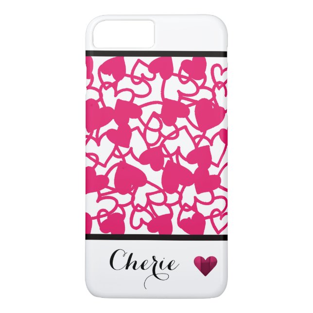Hot Pink Heart Phone Case (Back)