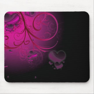 Hot pink heart swirl mousepad