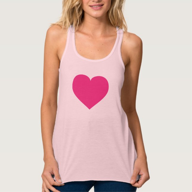 Hot pink heart T-Shirt Singlet (Front)