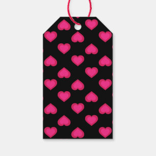 Hot Pink Hearts Gift Tags