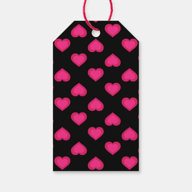 Hot Pink Hearts  Gift Tags (Back)