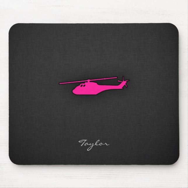 Hot Pink Helicopter Mouse Pad (Front)