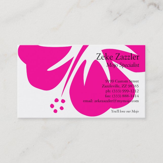 Hot Pink Hibiscus Business Card (Front)