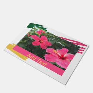 Hot Pink Hibiscus Doormat