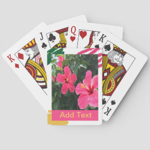 Hot Pink Hibiscus Playing Cards